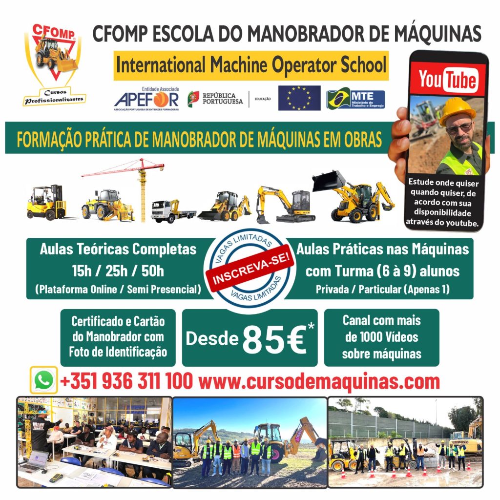 cours de manoeuvre d'engins au portugal